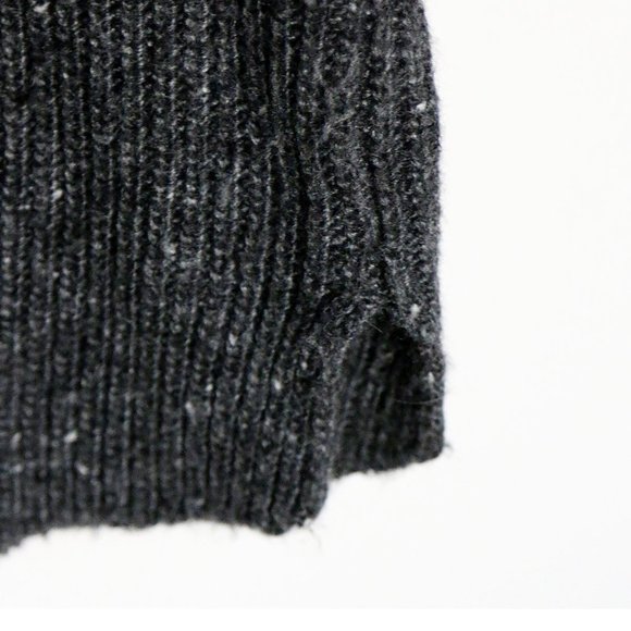 Madewell Curved Hem Sweater Dress M Wool Blend Long Sleeve Donegal Thunder Gray - Picture 8 of 14